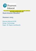 Pearson Edexcel GCSE Design Technology Paper 1B&colon; Papers and Boards  Mark Scheme &lpar;Results&rpar; Summer 2025
