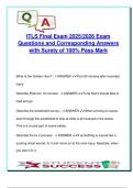 ITLS Final Exam &vert; 2025&sol;2026 &vert; 100&percnt; Pass Guarantee &vert; Tension Pneumothorax&comma; Shock Types&comma; Burns&comma; Airway&comma; Golden Hour &vert; Advanced Paramedic & Trauma Care