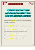 PACKAGE DEAL&colon;&colon;&colon; UCI BIO 93 EXAMS WITH MIDTERM & FINALS ACTUAL 2025&sol;2026 Q&A 100&percnt; PASS