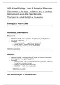 AQA A level&sol;AS level Biology - Year 1&sol;AS level Biological Molecules Notes