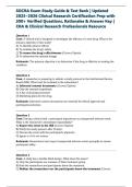 SOCRA Exam Study Guide & Test Bank &vert; Updated 2025&ndash;2026 Clinical Research Certification Prep with 300&plus; Verified Questions&comma; Rationales & Answer Key &vert; CRA & Clinical Research Professionals Resource