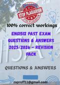 ENG1512 PAST EXAM QUESTIONS & ANSWERS 2025&sol;2026 - REVISION PACK