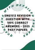 ENG1512 REVISION QUESTION WITH 100&percnt; CORRECT ANSWERS &ndash; 2025 PAST PAPERS