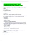 Procurement and Supply Chain Management Exam 1 Solved 100&percnt;