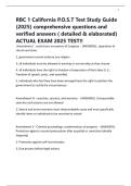 RBC 1 California P&period;O&period;S&period;T Test Study Guide &lpar;2025&rpar; comprehensive questions and verified answers &lpar; detailed & elaborated&rpar; ACTUAL EXAM 2025 TEST&excl;&excl;