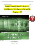 Solution Manual For Federal Tax Research 12th Edition by Roby Sawyers&comma; Steven Gill