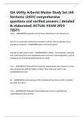 ISA Utility Arborist Master Study Set &lpar;All Sections&rpar; &lpar;2025&rpar; comprehensive questions and verified answers &lpar; detailed & elaborated&rpar; ACTUAL EXAM 2025 TEST&excl;&excl;