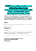 NR 567 Advanced Pharmacology for the AGACNP Final Exam Guide &vert; Chamberlain College &vert; Latest 2026&ndash;2027 Update &vert; Questions and Verified Answers &vert; Grade A &vert; 100&percnt; Correct