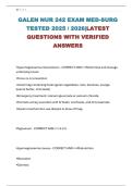 GALEN NUR 242 EXAM MED-SURG TESTED 2025 &sol; 2026&vert;LATEST QUESTIONS WITH VERIFIED ANSWERS