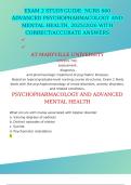EXAM 2 STUDY GUIDE&colon; NURS 660 ADVANCED PSYCHOPHARMACOLOGY AND MENTAL HEALTH&comma; 2025&sol;2026 WITH CORRECT&sol;ACCURATE ANSWERS