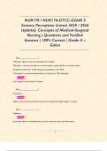 NUR170 &sol; NUR170-DTCC-EXAM 3 Sensory Perception &lpar;Latest 2025 &sol; 2026 Update&rpar;&colon; Concepts of Medical-Surgical Nursing &vert; Questions and Verified Answers &vert; 100&percnt; Correct &vert; Grade A &ndash; Galen      