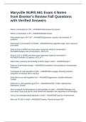 Maryville NURS 661 Exam 4 Notes from Bremer's Review Fall Questions with Verified Answers