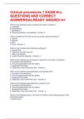 Clinical procedures 1 EXAM ALL QUESTIONS AND CORRECT ANSWERS&vert;ALREADY GRADED A&plus;