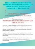 EXAM 1 NURSING 660&colon; NURSING 660 ADVANCED PSYCHOPHARMACOLOGY AND MENTAL HEALTH&comma; 2025&sol;2026 WITH CORRECT&sol;ACCURATE ANSWERS