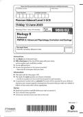   2025 Pearson Edexcel Level 3 GCE 9BI0&sol;02 Biology B Advanced PAPER  2&colon; Advanced Physiology&comma; Evolution and Ecology  2025 Pearson Edexcel Level 3 GCE 9BI0&sol;02 Biology B Advanced PAPER 2&colon;  Advanced Physiology&comma; Evolution and Ecology 