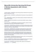 Maryville University Nursing 615 Exam 3 Review Questions with Correct Answers