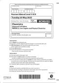   2025 Pearson Edexcel Level 3 GCE 8CH0&sol;02 Chemistry Advanced  Subsidiary PAPER 2&colon; Core Organic and Physical Chemistry 