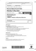   2025 Pearson Edexcel Level 3 GCE 9EC0&sol;01 Economics A Advanced  PAPER 1&colon; Markets and Business Behaviour 