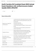 North Carolina SLP-Assistant Exam 2025 &lpar;Actual Exam&rpar; Questions with verified Answers &lpar;Latest Update 2025&rpar; UPDATE&excl;&excl;