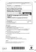   2025  Pearson Edexcel Level 3 GCE 9EL0&sol;02 English Language and  Literature Advanced PAPER 2&colon; Varieties in Language and Literature