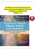 Test Bank For Evidence-Based Practice for Nurses&colon; Appraisal and Application of Research 5th Edition by Schmidt&comma; Brown&vert; Chapter 1-19&vert; Complete Guide