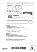   2025 Pearson Edexcel Level 3 GCE 9EN0&sol;03 English Language Advanced  PAPER 3&colon; Investigating Language 