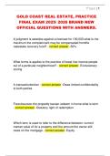 GOLD COAST REAL ESTATE&comma; PRACTICE  FINAL EXAM 2025&sol; 2026 BRAND NEW  OFFICIAL QUESTIONS WITH ANSWERS&period; 