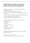 NURS 3330 Foundations Final Exam questions well answered graded A&plus;