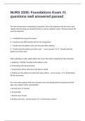 NURS 3330&colon; Foundations Exam &num;1 questions well answered passed