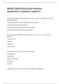 NURS 3330 Final Exam Review questions n answers rated A&plus;