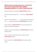 MCPHS Anatomy & Physiology Exam 2 latest 2025  WITH ACTUAL QUESTIONS AND CORRECT  ANSWERS&vert;&vert; GRDAED A&plus;&vert;&vert; LATEST UPDATE 2025&sol;26 