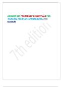 ANSWER KEY&colon; Mosby&rsquo;s Essentials for Nursing Assistants Workbook &lpar;7th Ed&period;&rpar;