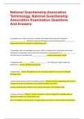 National Guardianship Association Terminology&comma; National Guardianship Association Examination Questions And Answers