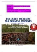 Research Methods for Business Students&comma; 8th Edition by Mark Saunders & Philip Lewis &vert; Complete Solution Manual Chapters 1&ndash;14