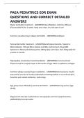 PAEA PEDIATRICS EOR EXAM QUESTIONS AND CORRECT DETAILED ANSWERS