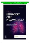 Test Bank for Rau's Respiratory Care Pharmacology &lpar;Evolve&rpar;&comma; 11th Edition by Douglas S&period; Gardenhire &vert; Updated 2025&sol;2026 &vert; 100&percnt; Verified Q&A