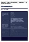 Nurs 314- Exam 1 Study Guide &ndash; Questions With Verified Solutions