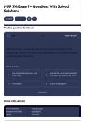 NUR 314 Exam 1 &ndash; Questions With Solved Solutions