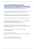 AQA GCSE CHEMISTRY PAPER 1 QUESTIONS WITH CORRECT ANSWERS 2025-2026