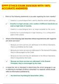 EPPP ETHICS EXAM 2025&sol;2026 WITH 100&percnt; ACCURATE ANSWERS