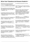 BCom Test 1 Questions and Answers Graded A&plus;