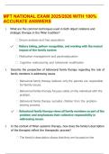 MFT NATIONAL EXAM 2025&sol;2026 WITH 100&percnt; ACCURATE ANSWERS