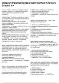 Chapter 2 Marketing Quiz with Verified Answers Graded A&plus;