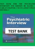 Test Bank For The Psychiatric Interview 5th Edition&lpar; Daniel J&period; Carlat &comma; 2025&rpar; All Chapters 1-34&vert; Newest Edition