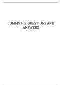COMMS 482 QUESTIONS AND ANSWERS