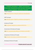 TOGAF Standard - ADM Techniques  Overview Questions and Correct Answers&sol;  Latest Update &sol; Already Graded
