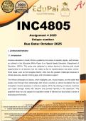 INC4805 Assignment 4 Literature review (COMPLETE ANSWERS) 2025 - DUE October 2025
