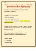 C180 Introduction to Psychology Exam &ndash; 2025&sol; 2026  Study Guide with Practice Questions&comma; Correct  Answers&comma; and Key Concepts&vert;&vert;Latest Exam&excl;&excl;&excl; 