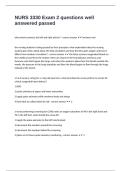 NURS 3330 Exam 2 questions well answered passed