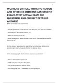 WGU D265 CRITICAL THINKING REASON AND EVIDENCE OBJECTIVE ASSESSMENT EXAM LATEST ACTUAL EXAM 300 QUESTIONS AND CORRECT DETAILED ANSWERS